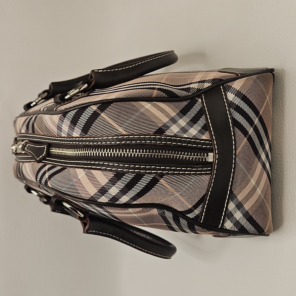 Authentic Burberry Nova Check Plaid Blue Label Handbag - Picture 7 of 15